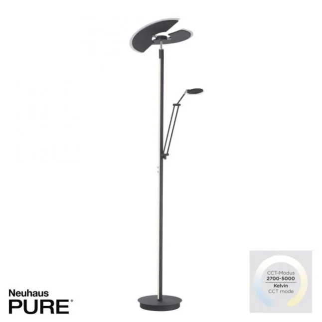 Paul Neuhaus PURE Mutil LED Deckenfluter graphite Leselicht dimmbar