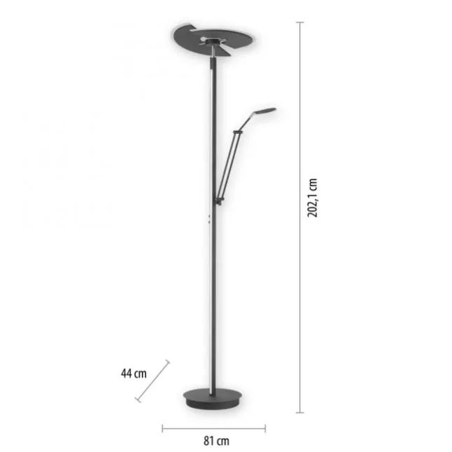 Paul Neuhaus PURE Mutil LED Deckenfluter graphite Leselicht dimmbar
