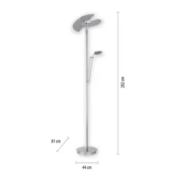 Paul Neuhaus PURE Mutil LED Deckenfluter diamond (siber farbig) Leselicht dimmbar
