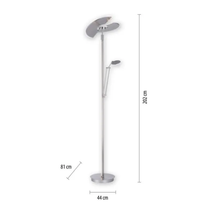 Paul Neuhaus PURE Mutil LED Deckenfluter diamond (siber farbig) Leselicht dimmbar