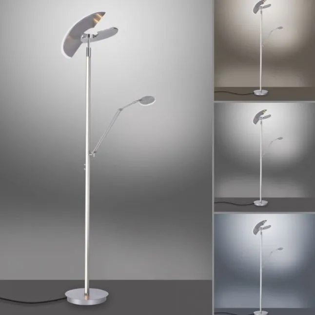 Paul Neuhaus PURE Mutil LED Deckenfluter diamond (siber farbig) Leselicht dimmbar