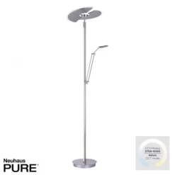 Paul Neuhaus PURE Mutil LED Deckenfluter diamond (siber farbig) Leselicht dimmbar