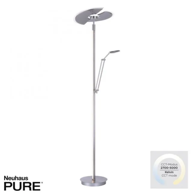 Paul Neuhaus PURE Mutil LED Deckenfluter diamond (siber farbig) Leselicht dimmbar