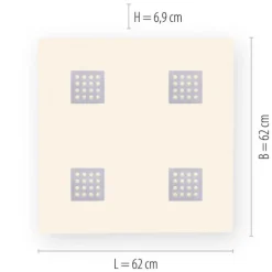 Paul Neuhaus PURE Neo LED Deckenleuchte aluminium gebürstet 62x62cm dimmbar