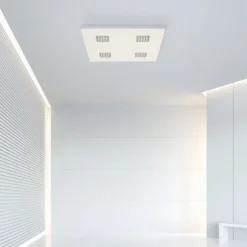 Paul Neuhaus PURE Neo LED Deckenleuchte aluminium gebürstet 62x62cm dimmbar