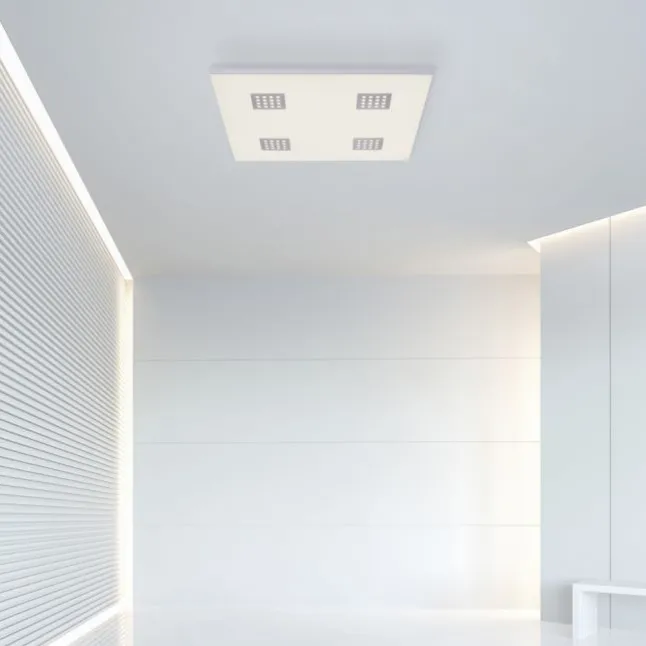 Paul Neuhaus PURE Neo LED Deckenleuchte aluminium gebürstet 62x62cm dimmbar
