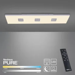 Paul Neuhaus PURE Neo LED Deckenleuchte aluminium gebürstet 120x30cm dimmbar