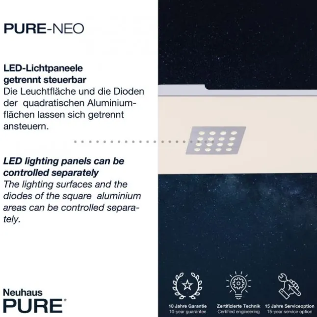 Paul Neuhaus PURE Neo LED Deckenleuchte aluminium gebürstet 120x30cm dimmbar