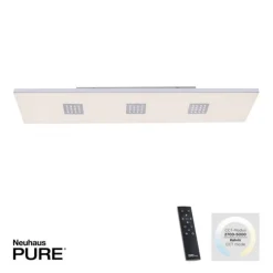 Paul Neuhaus PURE Neo LED Deckenleuchte aluminium gebürstet 120x30cm dimmbar