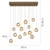 Paul Neuhaus PURE Popup,LED Pendelleuchte bronce, 13 flammig