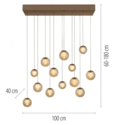 Paul Neuhaus PURE Popup,LED Pendelleuchte bronce, 13 flammig