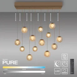 Paul Neuhaus PURE Popup,LED Pendelleuchte bronce, 13 flammig