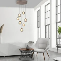 Paul Neuhaus PURE Popup, LED Pendelleuchte 7fl. bronce,