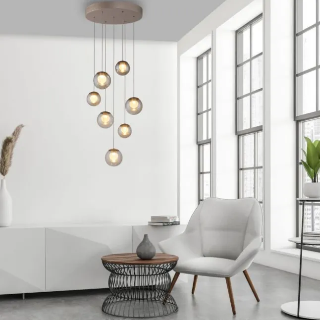Paul Neuhaus PURE Popup, LED Pendelleuchte 7fl. bronce,