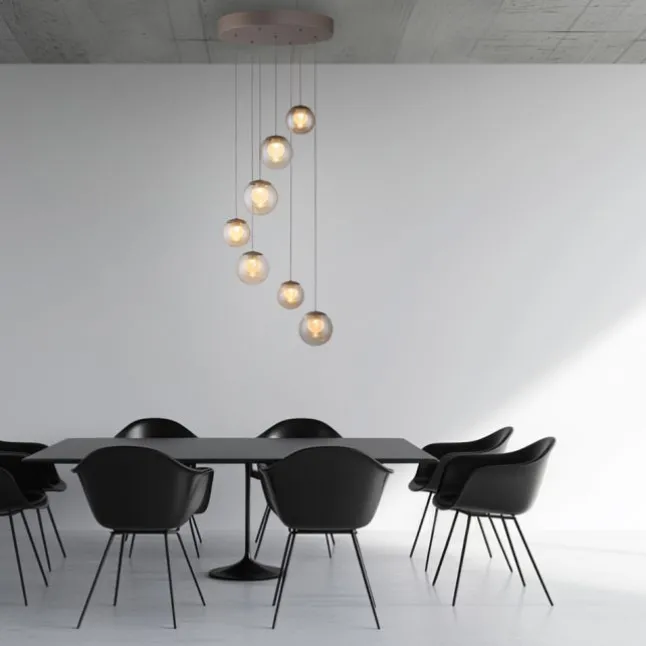 Paul Neuhaus PURE Popup, LED Pendelleuchte 7fl. bronce,