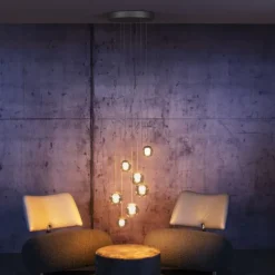Paul Neuhaus PURE Popup, LED Pendelleuchte 7fl. bronce,