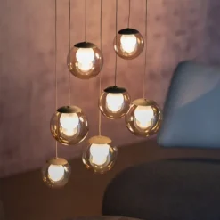 Paul Neuhaus PURE Popup, LED Pendelleuchte 7fl. bronce,