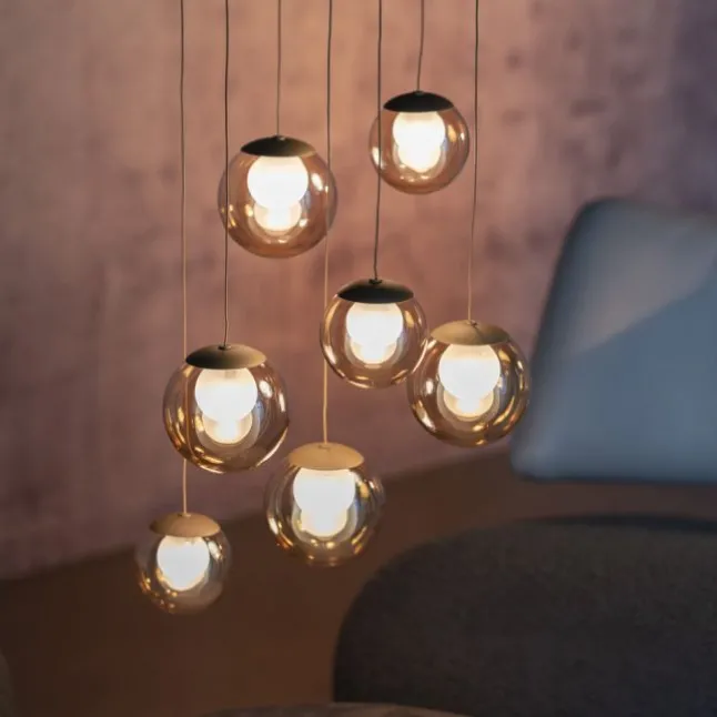 Paul Neuhaus PURE Popup, LED Pendelleuchte 7fl. bronce,