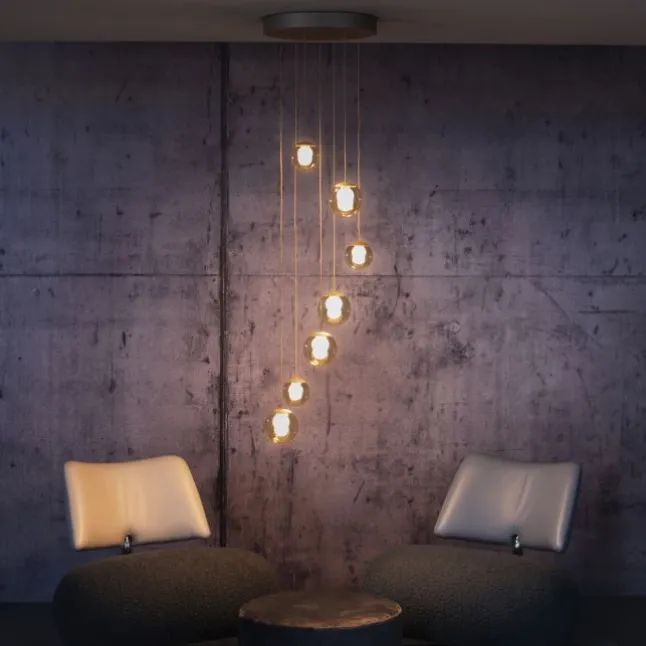 Paul Neuhaus PURE Popup, LED Pendelleuchte 7fl. bronce,