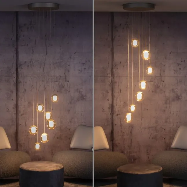 Paul Neuhaus PURE Popup, LED Pendelleuchte 7fl. bronce,
