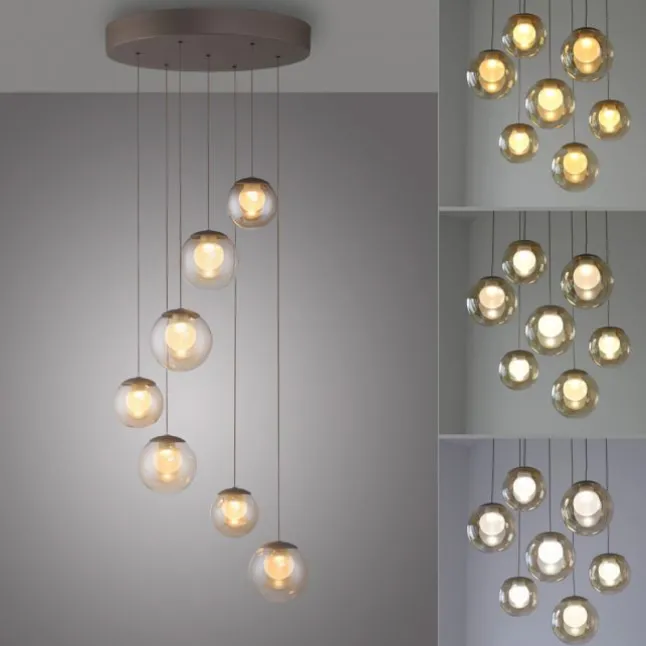 Paul Neuhaus PURE Popup, LED Pendelleuchte 7fl. bronce,