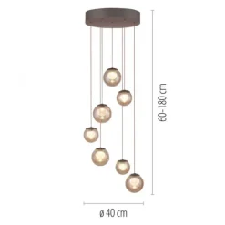 Paul Neuhaus PURE Popup, LED Pendelleuchte 7fl. bronce,