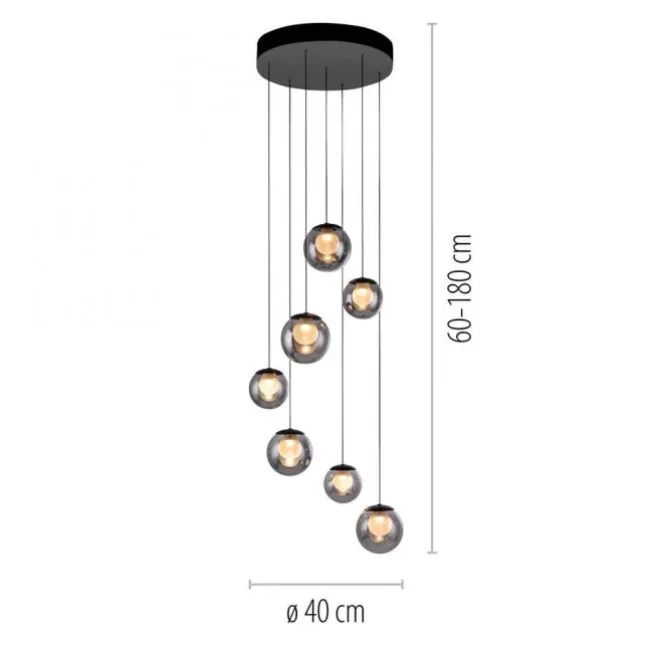 Paul Neuhaus PURE Popup, LED Pendelleuchte, mystic grey,