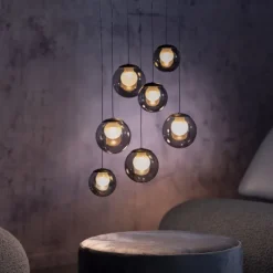 Paul Neuhaus PURE Popup, LED Pendelleuchte, mystic grey,