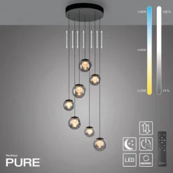 Paul Neuhaus PURE Popup, LED Pendelleuchte, mystic grey,