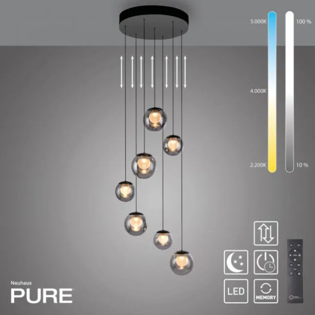 Paul Neuhaus PURE Popup, LED Pendelleuchte, mystic grey,