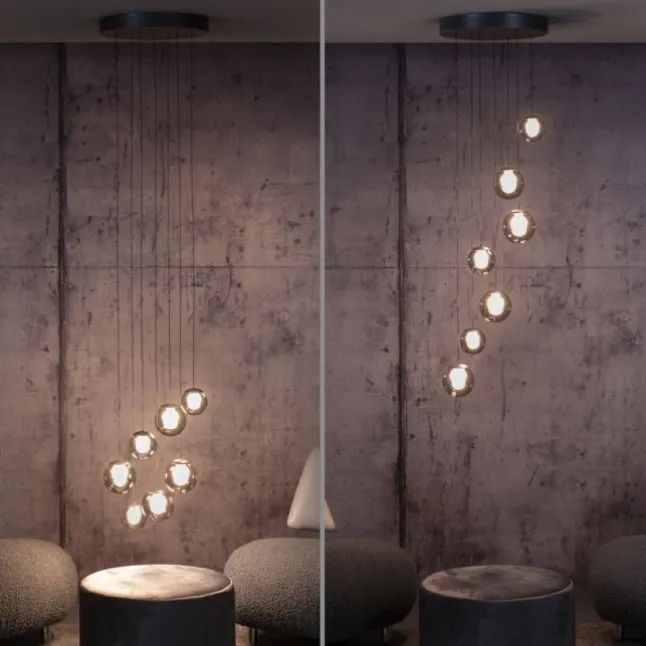 Paul Neuhaus PURE Popup, LED Pendelleuchte, mystic grey,