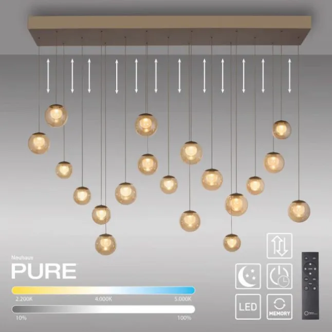 Paul Neuhaus PURE Popup, LED Pendelleuchte 19-flammig bronce