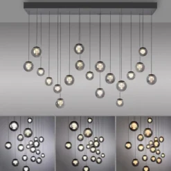 Paul Neuhaus PURE Popup, LED Pendelleuchte 19fl. mystic grey,