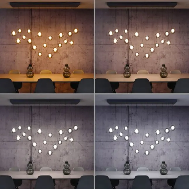 Paul Neuhaus PURE Popup, LED Pendelleuchte 19fl. mystic grey,
