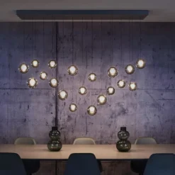 Paul Neuhaus PURE Popup, LED Pendelleuchte 19fl. mystic grey,