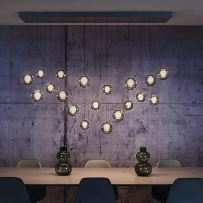 Paul Neuhaus PURE Popup, LED Pendelleuchte 19fl. mystic grey,