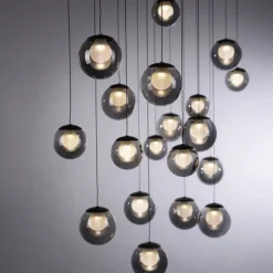 Paul Neuhaus PURE Popup, LED Pendelleuchte 19fl. mystic grey,