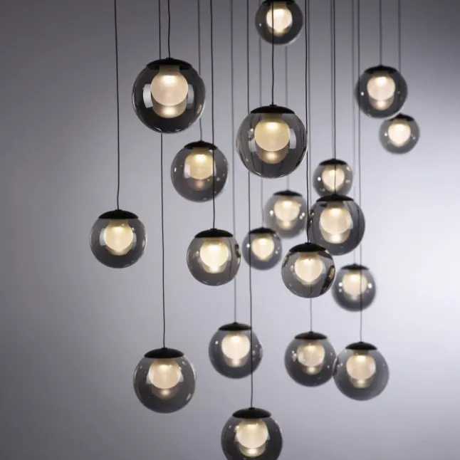 Paul Neuhaus PURE Popup, LED Pendelleuchte 19fl. mystic grey,