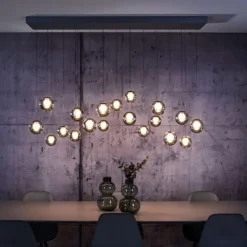 Paul Neuhaus PURE Popup, LED Pendelleuchte 19fl. mystic grey,