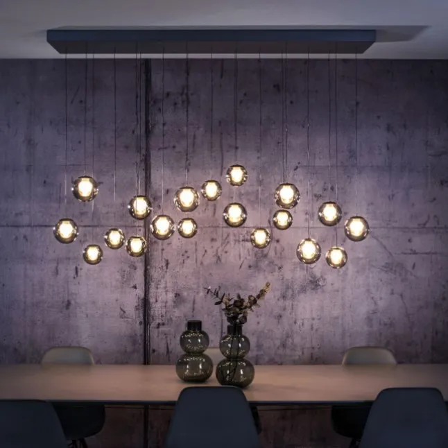 Paul Neuhaus PURE Popup, LED Pendelleuchte 19fl. mystic grey,