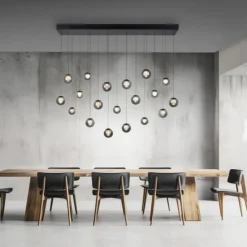 Paul Neuhaus PURE Popup, LED Pendelleuchte 19fl. mystic grey,