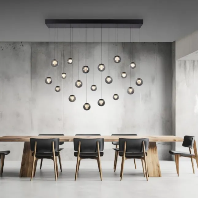Paul Neuhaus PURE Popup, LED Pendelleuchte 19fl. mystic grey,