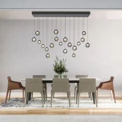 Paul Neuhaus PURE Popup, LED Pendelleuchte 19fl. mystic grey,