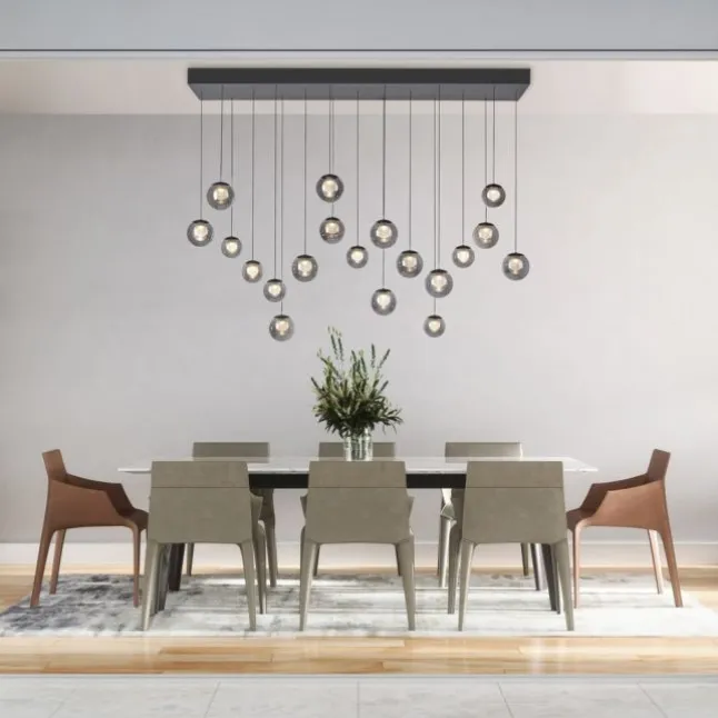 Paul Neuhaus PURE Popup, LED Pendelleuchte 19fl. mystic grey,