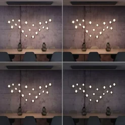 Paul Neuhaus PURE Popup, LED Pendelleuchte 19fl. mystic grey,