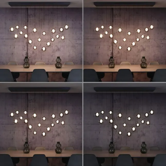 Paul Neuhaus PURE Popup, LED Pendelleuchte 19fl. mystic grey,