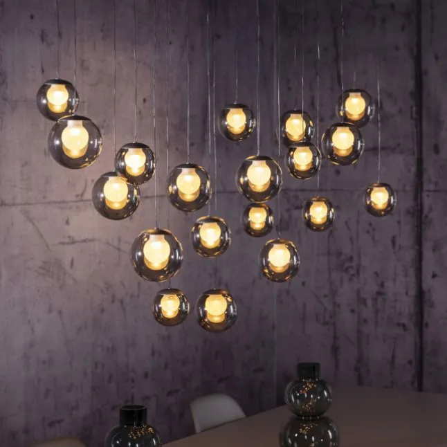 Paul Neuhaus PURE Popup, LED Pendelleuchte 19fl. mystic grey,