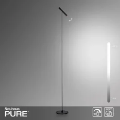 Paul Neuhaus PURE Tutua LED Stehleuchte schwarz dimmbar kurzer Leuchtenkopf