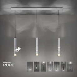 Paul Neuhaus PURE Vega LED Pendelleuchte aluminium 1 flammig mit Lichtmodi