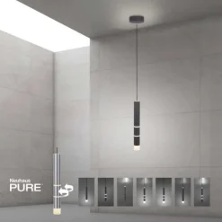 Paul Neuhaus PURE Vega LED Pendelleuchte schwarz 1 flammig mit Lichtmodi